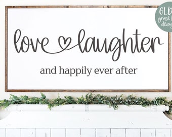 Love Laughter and Happily Ever After - Wedding Digital Cut File - svg, dxf, png & eps