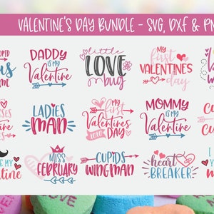 Valentine's Day Digital Cut File Bundle - SVG, DXF & PNG - 15 Designs ...