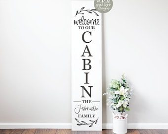 Welcome To Our Cabin - Family Name Sign - DIGITAL Cut File - svg, dxf, png, eps