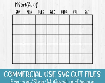 monthly calendar etsy