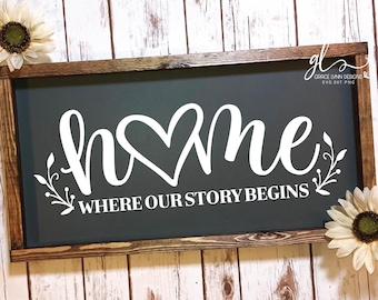 Home Where Our Story Begins - Digital Cutting File - SVG, DXF & PNG