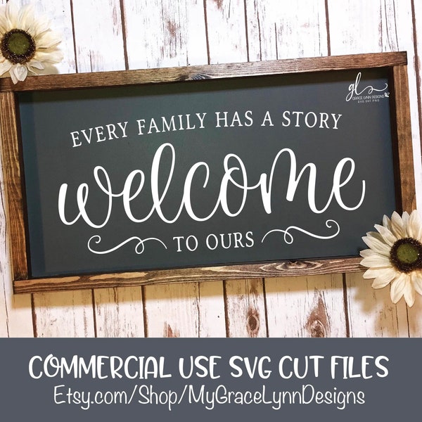 Every Family Has a Story Welcome To Ours - Digital Cutting File - SVG, DXF & PNG