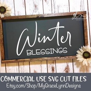 Bénédictions hivernales - fichier numérique de Noël - SVG, DXF et PNG