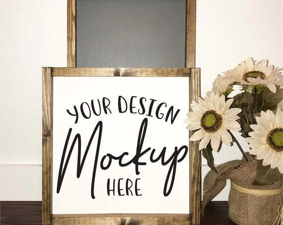 Wood Sign Mockup Digital Mock Up Square