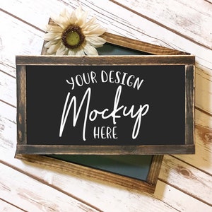 Mockup houten bord: digitale mock-up