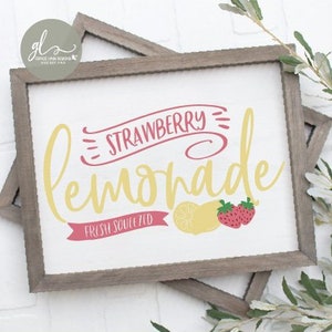 Limonata alla fragola - Cartello della fattoria - File di taglio digitale - SVG, DXF e PNG
