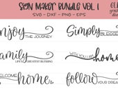 Sign Maker Bundle Vol. 1 - 6 Digital Cut Files - svg, dxf, png, eps - Farmhouse sign