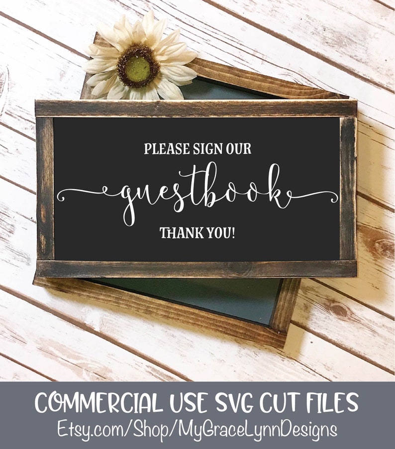Download Please Sign Our Guestbook Wedding Sign SVG Cut File | Etsy
