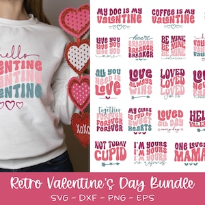 Valentine&#39;s Day SVG Bundle, Funny Valentine Quotes, Retro Valentine svg, Anti-Valentine&#39;s Day SVG, Valentine Shirt svg, Valentine Bundle svg