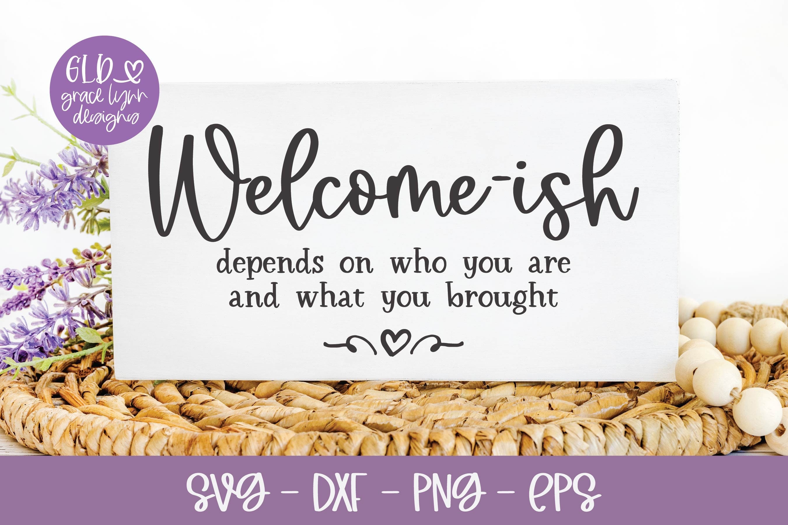 Holzschild 'Welcome-ish' – Farmhouse Deko, 25,4 X 12,7 Cm, Für Garten, Eingang & Veranda