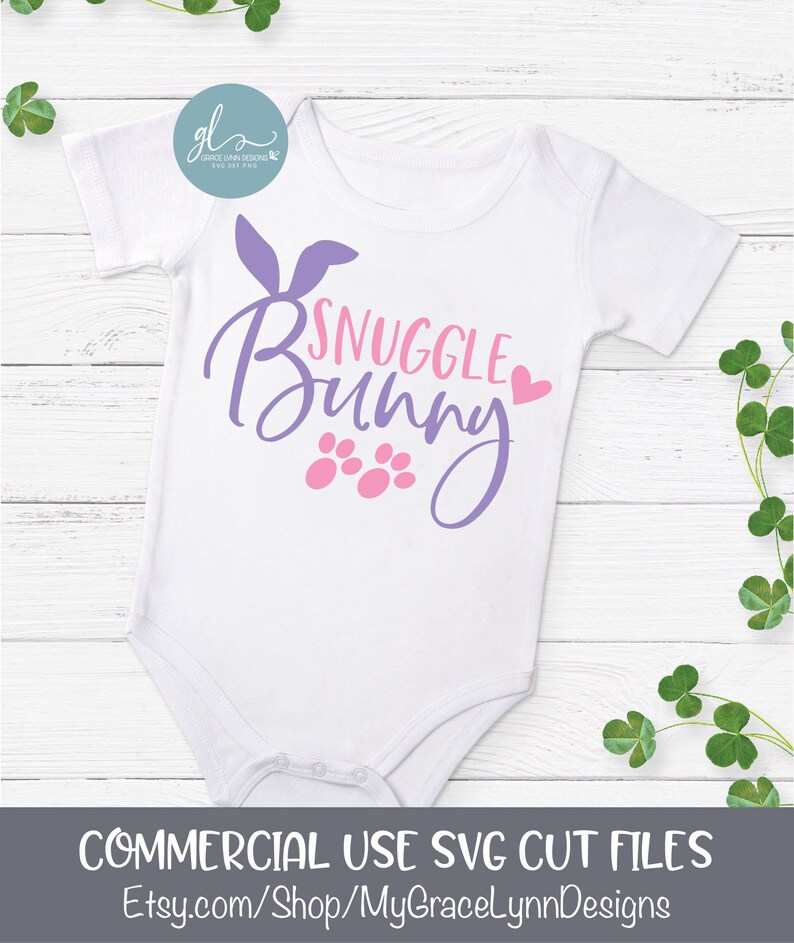 Download Snuggle Bunny Easter Digital Cut File SVG DXF & PNG | Etsy
