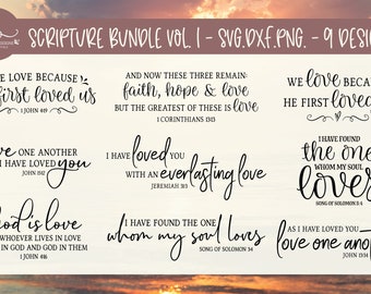 Scripture Bundle - 9 Digital Cut Files - SVG, DXF & PNG