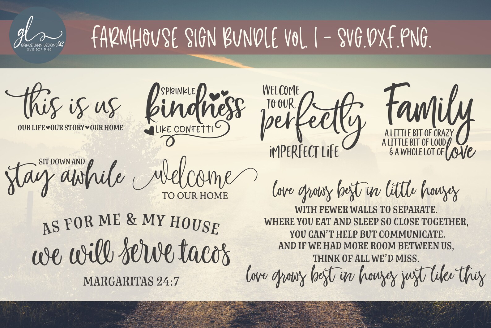 Family Sign Svg Bundle | Farmhouse Quotes Svg Bundle | Family Quote Svg ...
