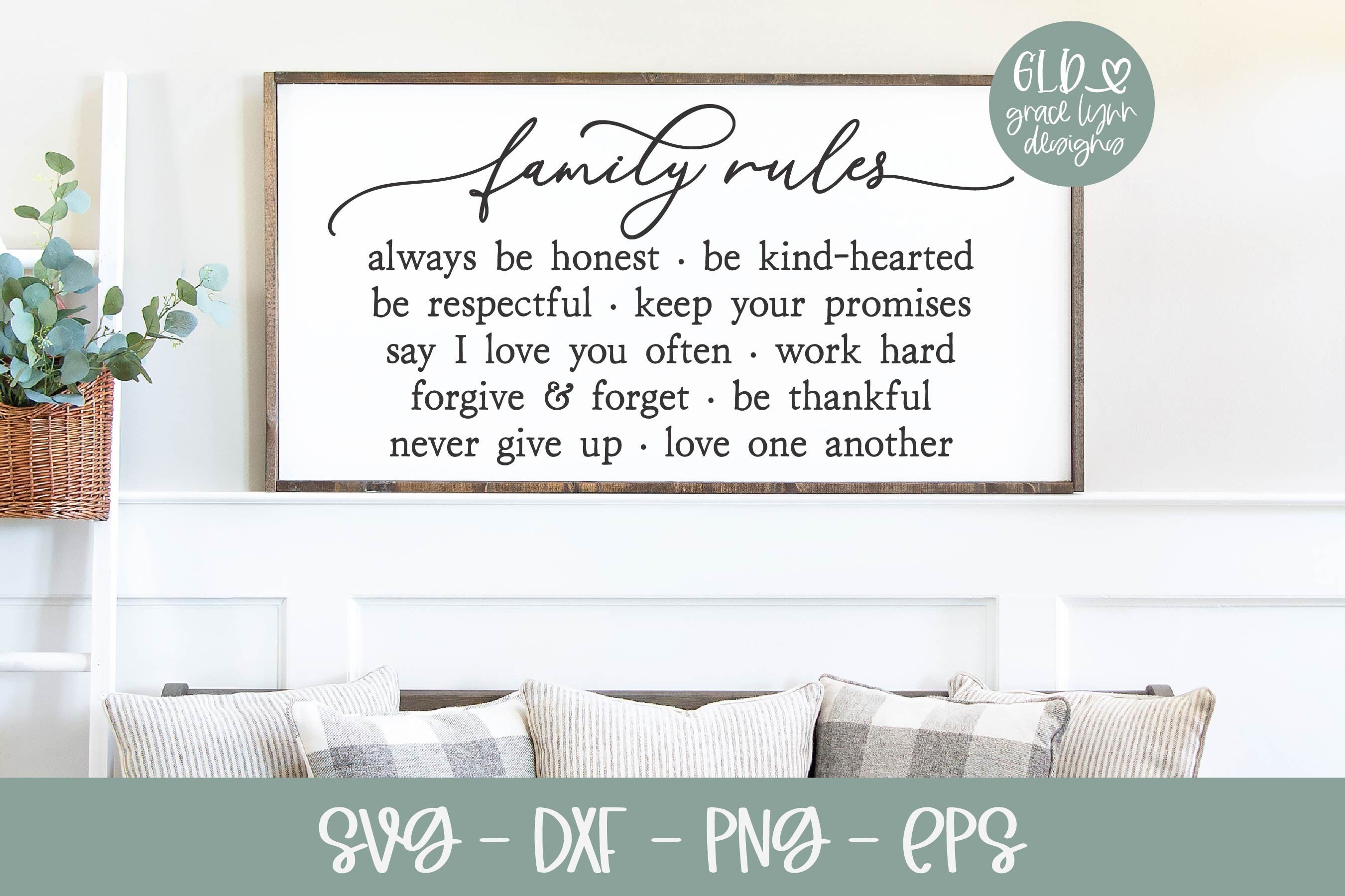 Familienregeln SVG Zitat Familienregeln Zeichen Familie Etsy.de