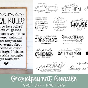 Paquete de abuelos / Paquete SVG de abuela / SVG de abuelos / Diseños de carteles de abuelos / Citas de abuelas