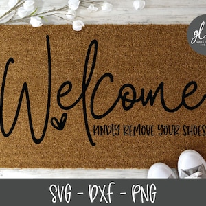 Bienvenido, por favor, quítate los zapatos - Archivo de corte digital - SVG, DXF y PNG