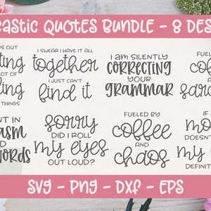 Sarkastische Zitate Bundle - 8 Digitale Schnittdateien - SVG, DXF, PNG