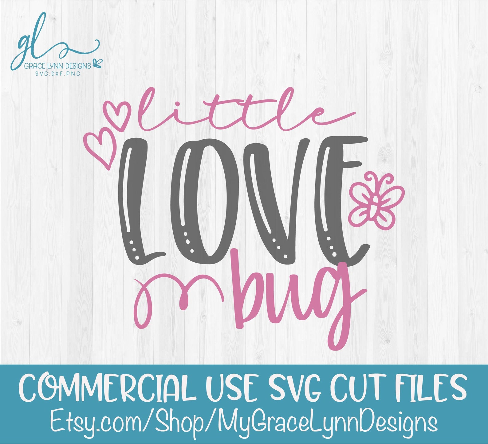 Little Love Bug - Valentine's Day Cut File - SVG, DXF & PNG - Etsy