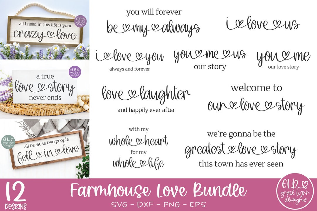 Wedding Sign Svg Bundle | Farmhouse Quotes Svg Bundle | Wedding Quote ...