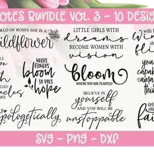 Zitate Bundle Vol. 3 - 10 digitale Schnittdateien - SVG, DXF und PNG