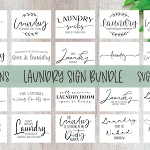 Wäsche-Schild-Bundle - 20 Wäsche-Designs - SVG, DXF & PNG