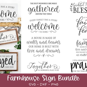 Farmhaus Zeichen Bundle Vol. 2 - 8 Digitale Schneidedateien - SVG, DXF, PNG