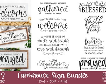 Farmhouse Sign Bundle Vol. 2 - 8 Digital Cutting Files - SVG, DXF, PNG