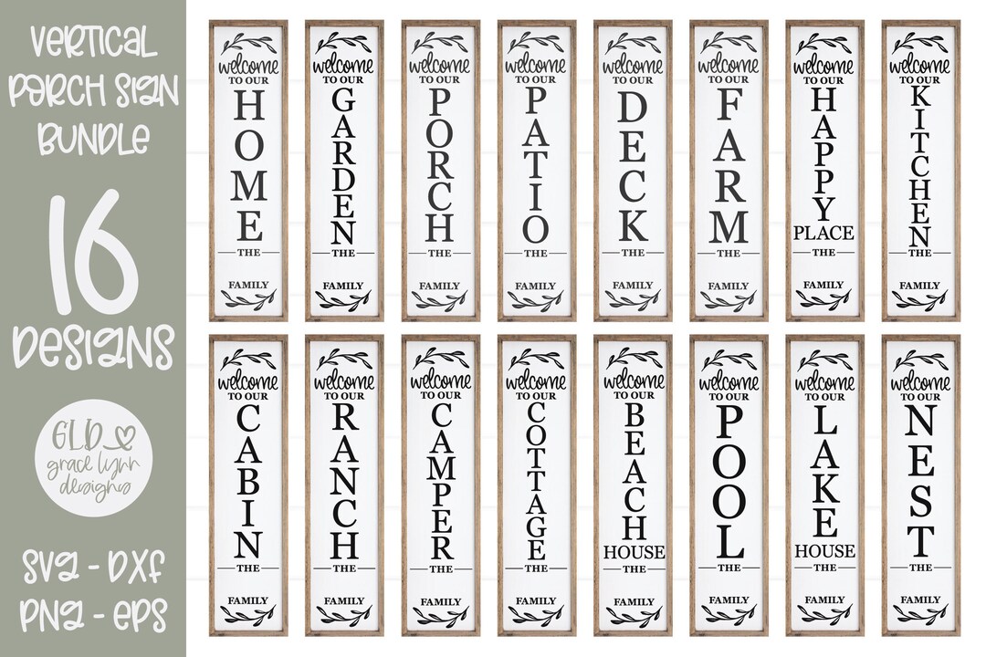 to Our BUNDLE Porch Sign Family Name Sign Bundle DIGITAL Cut