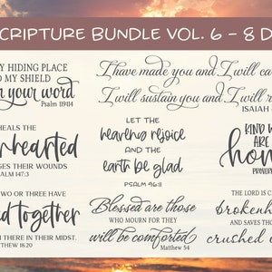 Scripture Bundle Vol. 6 - 8 Scripture Designs - svg, dxf, png & eps