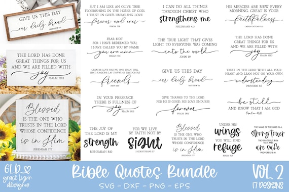 Bible Quotes Bundle - 17 Bible Verse Sign Designs - Scripture SVG Bundle | Religious SVG | Scripture Quotes | Christian Sign Designs
