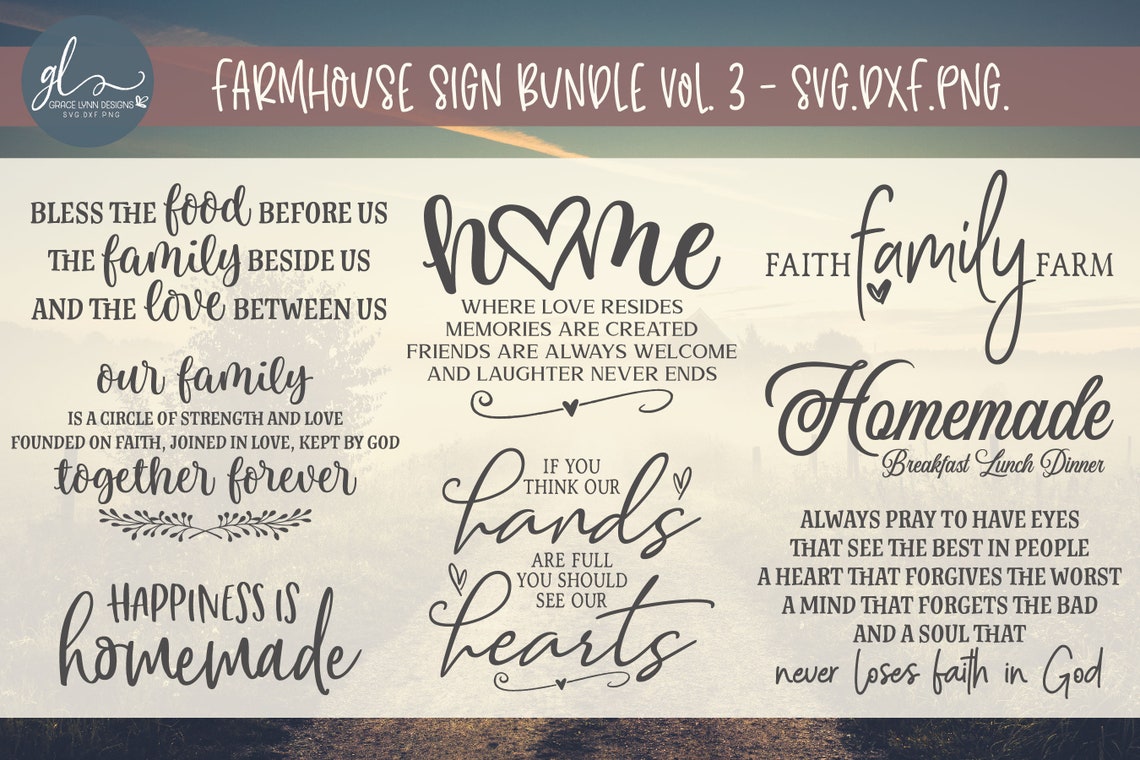 Family Sign Svg Bundle | Farmhouse Quotes Svg Bundle | Family Quote Svg ...