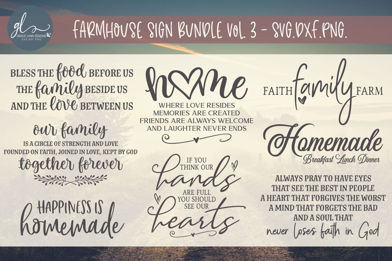 Family Sign Svg Bundle | Farmhouse Quotes Svg Bundle | Family Quote Svg ...