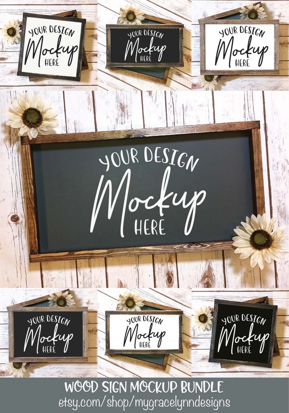 Download Wood Sign Mockup BUNDLE Digital Mock Ups 7 Sign Mockups | Etsy
