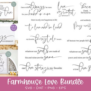 Bruiloft bord svg bundel | Boerderij citaten svg bundel | Bruiloft citaat svg bundel | Boerderij teken svg | Bundel met liefdescitaten | Huwelijkscitaten