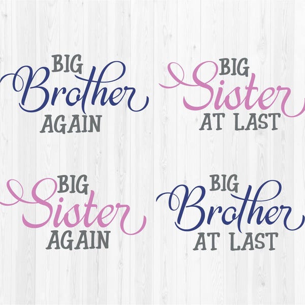 Big Brother & Sister BUNDLE - 4 SVG Cut Files