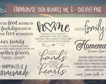 Farmhouse Sign Bundle Vol. 3 - 8 Digital Cutting Files - SVG, DXF, PNG