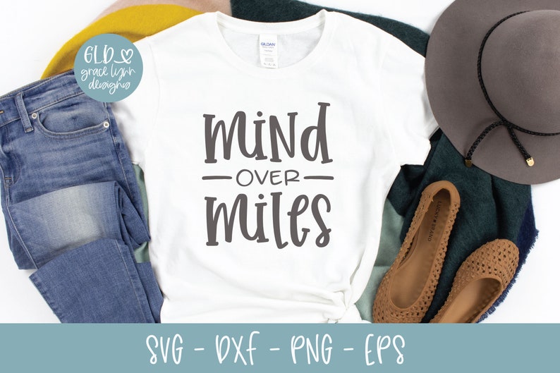 Mind Over Miles  Fitness Digital Cut File  svg dxf png image 0