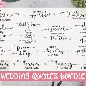 Wedding Quotes Bundle - 15 Wedding Digital Cut Files - SVG, DXF & PNG
