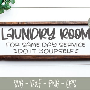 Wasruimte voor dezelfde dag service doe het zelf - digitale snijbestand wasserij - svg, dxf, png, eps