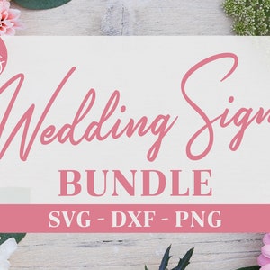 Énorme mariage signe SVG Bundle - 25 modèles - fichiers de découpe numérique - svg, dxf et png