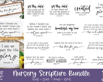 Nursery Scripture Quotes Bundle | Nursery SVG Quotes | Bible Verse SVGs | New Baby SVG | Religious Nursery SVG Quotes