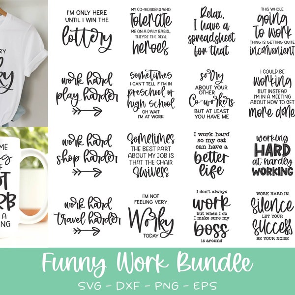 Funny Work SVG Bundle | Funny Office Quote Bundle | Work Humor svg Bundle | Funny Coworker quote | Sarcastic Work svg