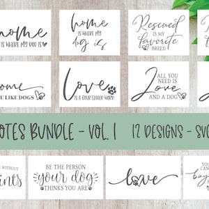 Dog Quotes Bundle Vol. 1 - 12 Designs - Arquivos de corte digital - SVG, DXF e PNG