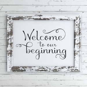 Benvenuti al nostro inizio - File di taglio SVG - SVG per matrimonio