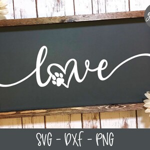 Amore - Impronta di zampa - File di taglio digitale - SVG, DXF e PNG