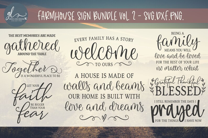 Family Sign Svg Bundle | Farmhouse Quotes Svg Bundle | Family Quote Svg ...