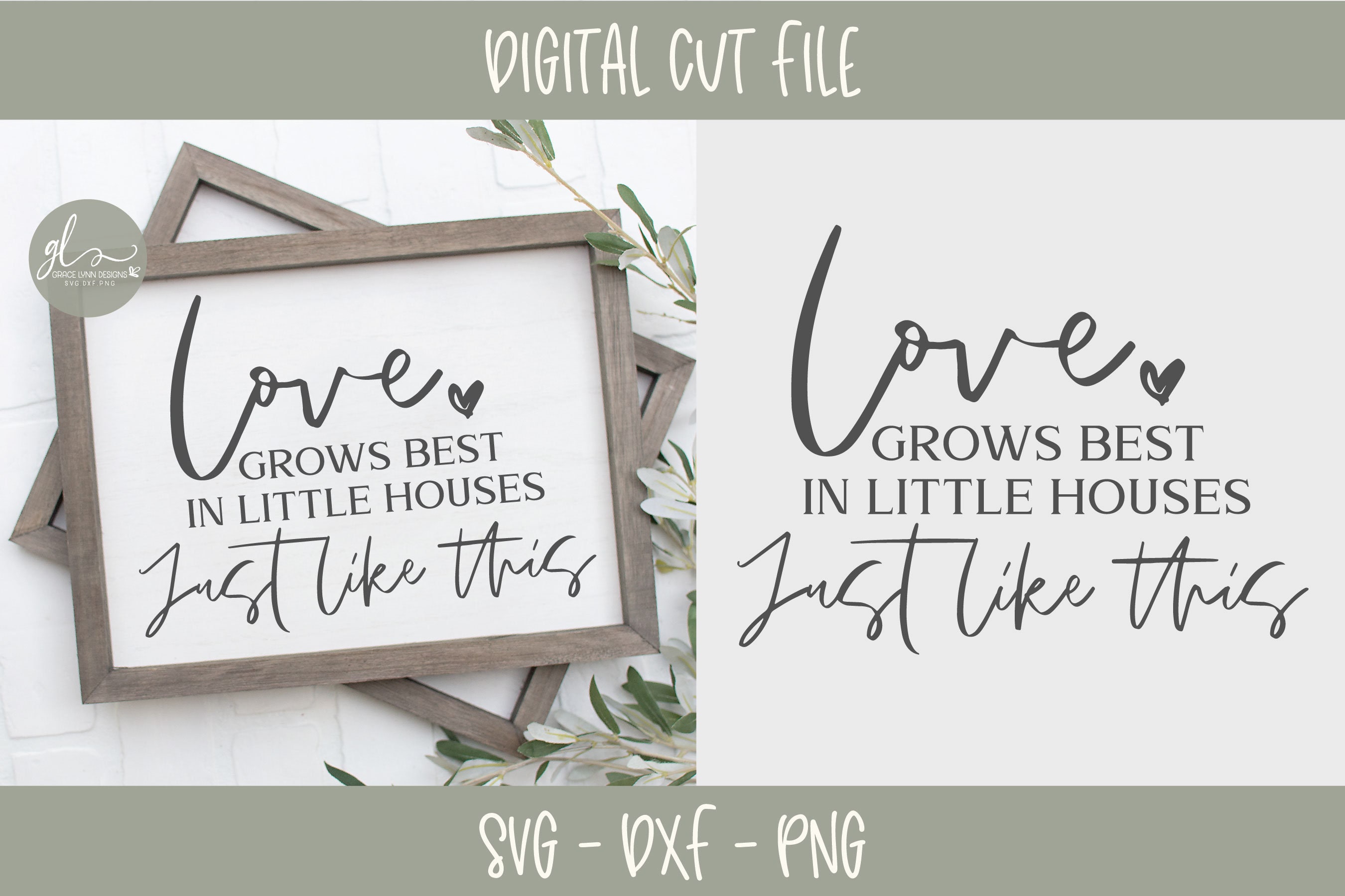 Love grows best in little houses just like ours DIY kit Free shipping DIY Craft night girls night