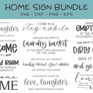 Home Sign Bundle - 12 Home Designs - Digital Cut Files - svg, dxf, png, eps
