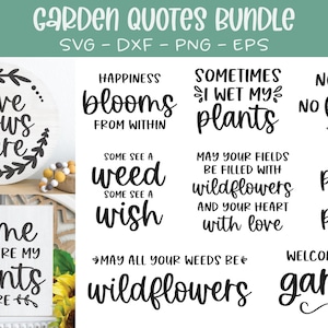 Garden Quotes Bundle Vol. 2 - 10 Arquivo de corte digital SVG Garden - svg, dxf, png e eps