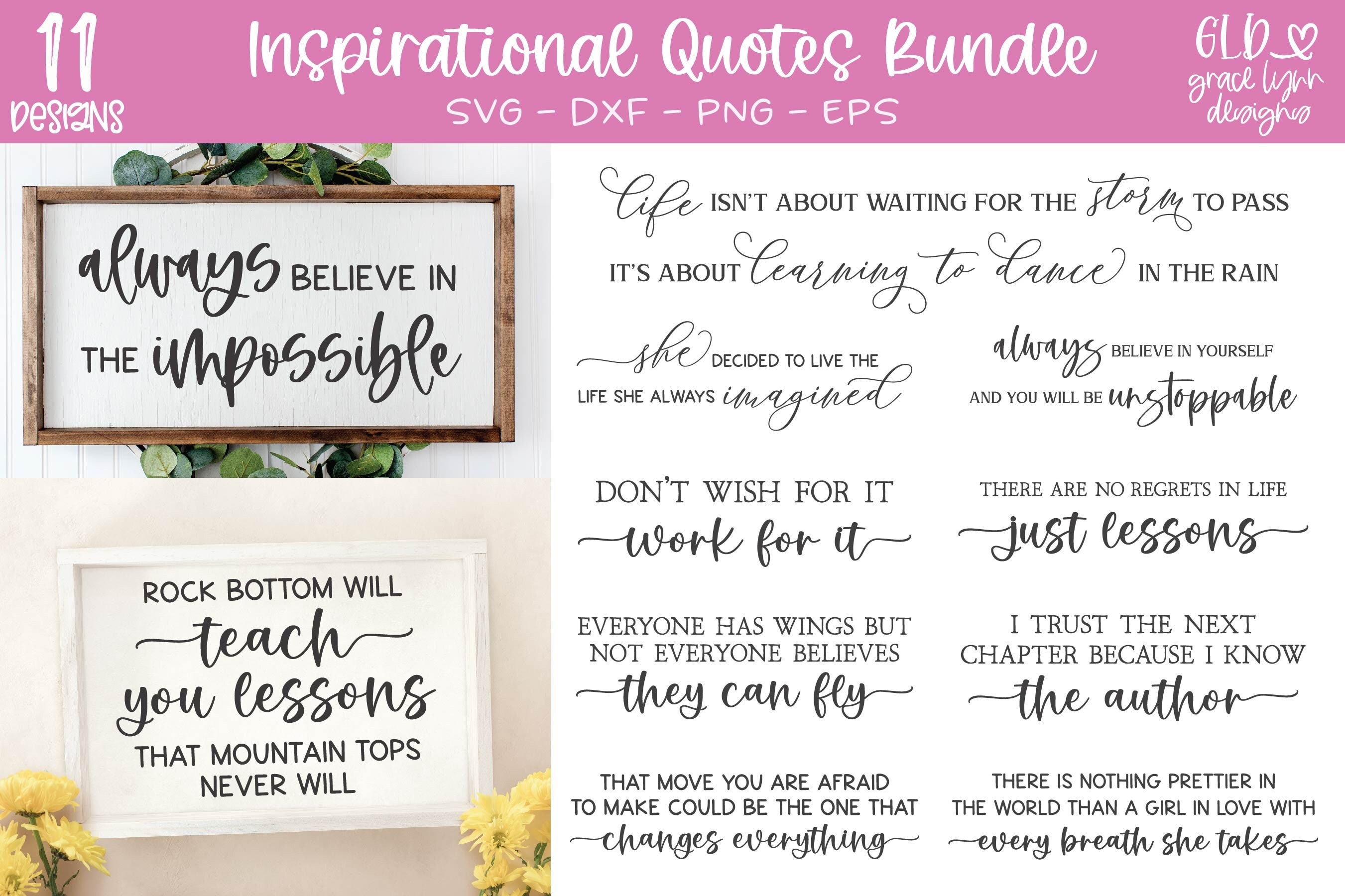 Inspirational Quotes SVG Bundle | Inspirational svg | Inspirational Quote svg | Motivational Quote | Girl Boss Quote | Positive Quotes svg